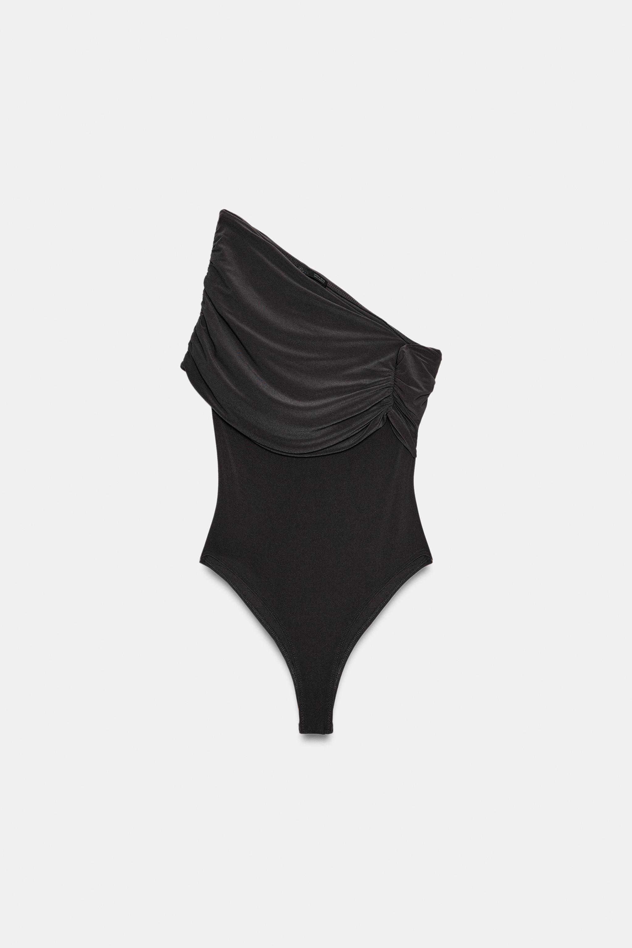 ASYMMETRIC RUCHED BODYSUIT